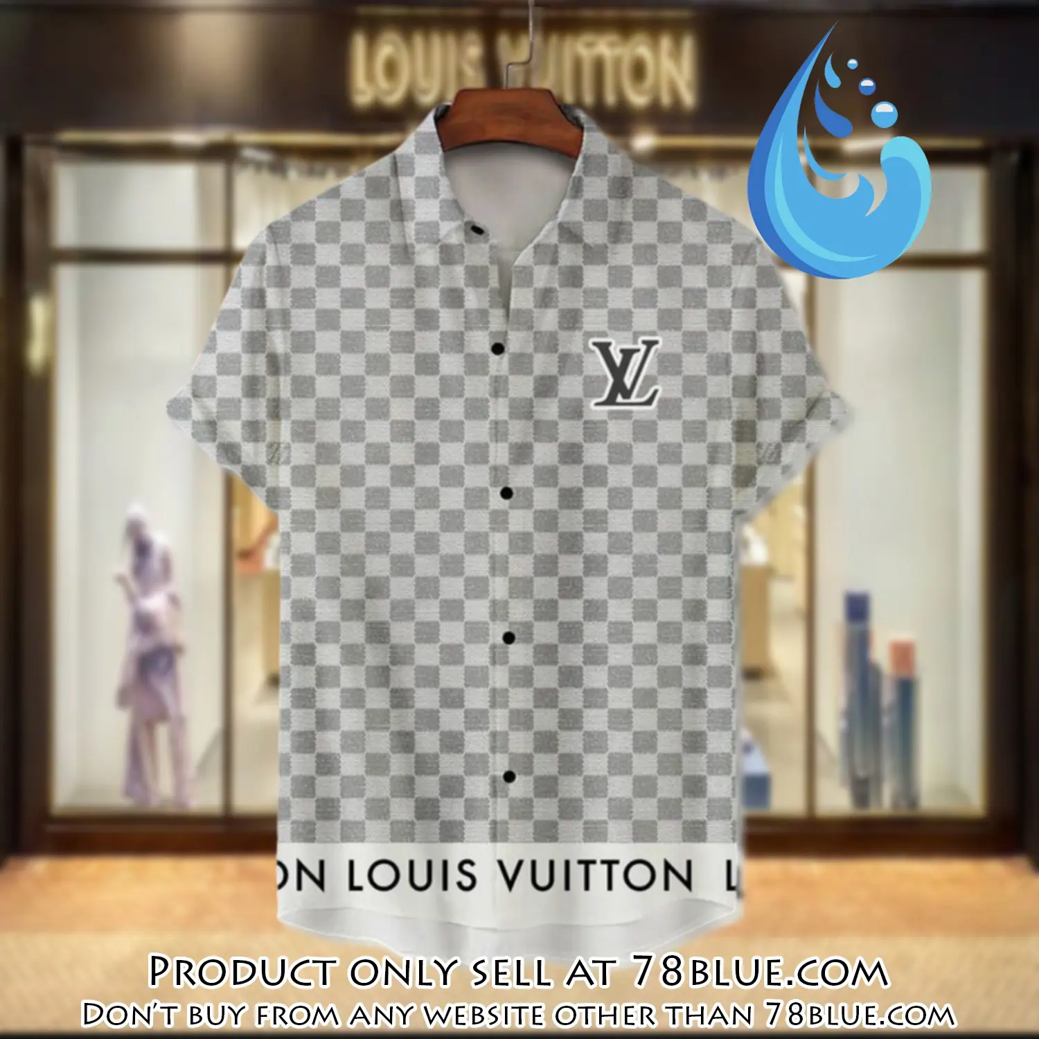 Lv louis vuitton luxury hawaiian shirt & short set lhs1201 78b0015531